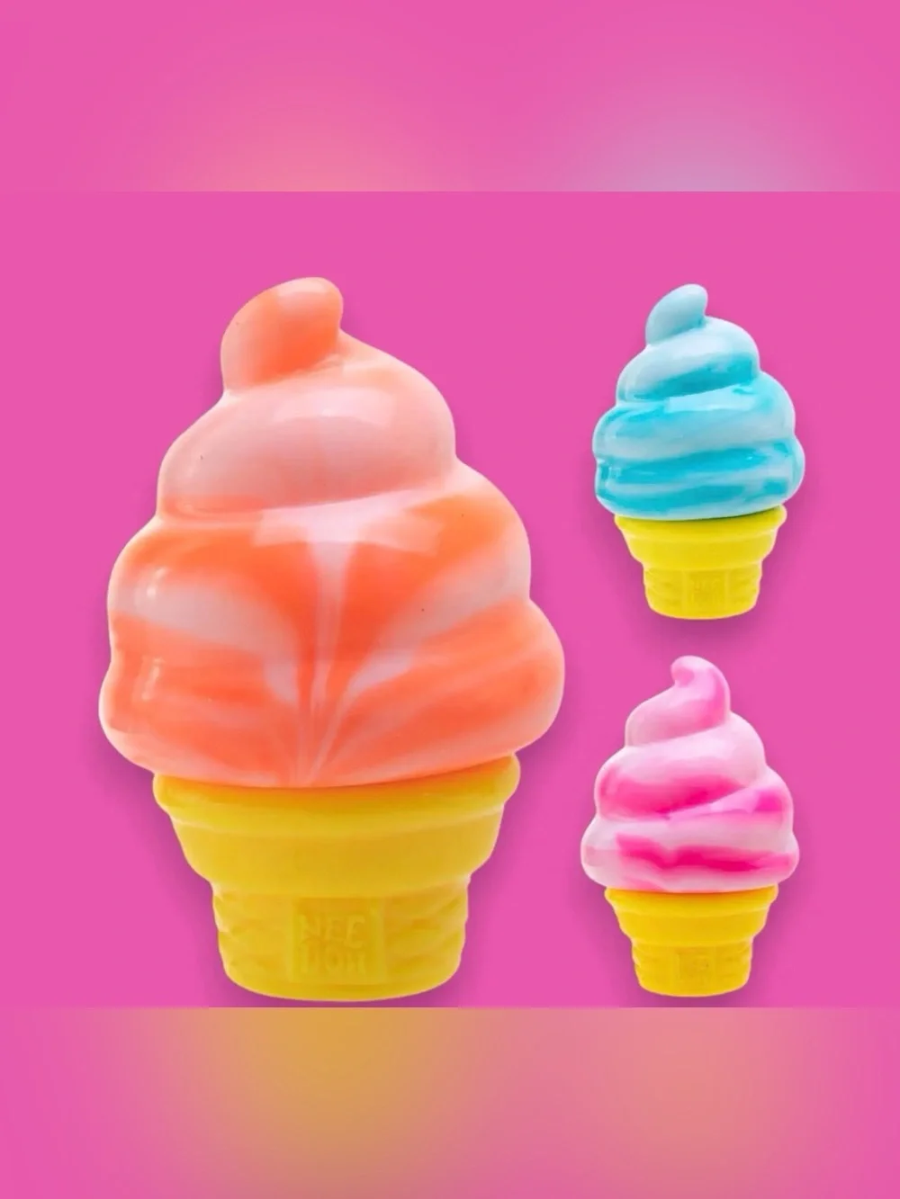 NeeDoh Nice Cream Cone Sensory Squishy Toy - Pink & Yellow